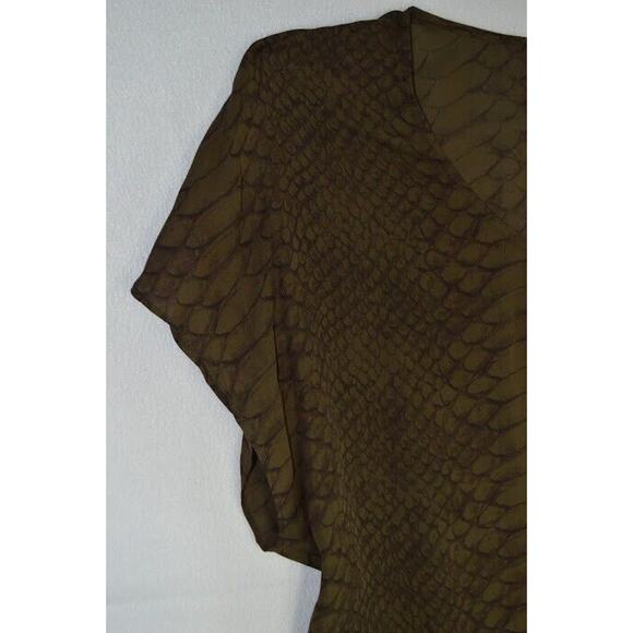 Joie Silk Blouse Snake Print Small Brown Short Sleeve Casual Ladies - Picture 6 of 8